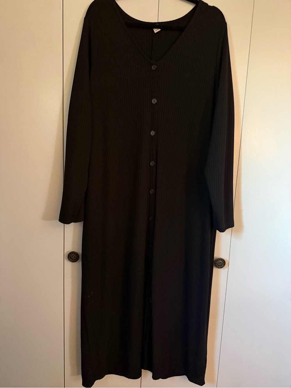 Old Navy Black Long Sleeve Button-Front Dress